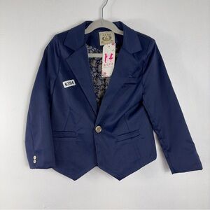 Flower teenager coat/jacket 6 boys blue new dressy